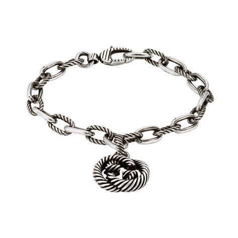 gucci charm bracelet silver|interlocking g silver groumette bracelet.